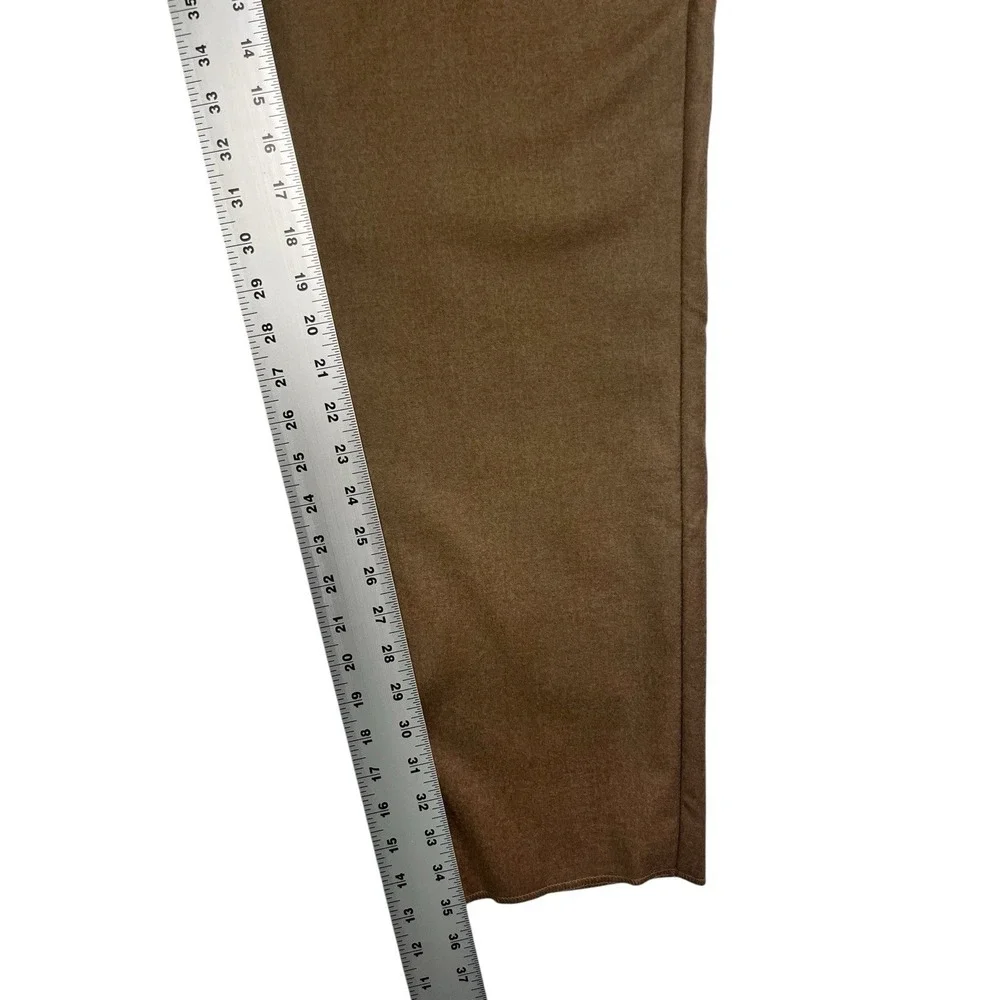 Banana Republic 40‎ Unhemmed Brown Marzotto Alta Flannel Wool Pants Trousers